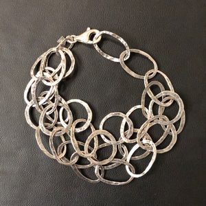 Retired Silpada 3 Strand Sterling Link Bracelet